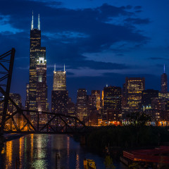 Chicago Skyline night architecture photography