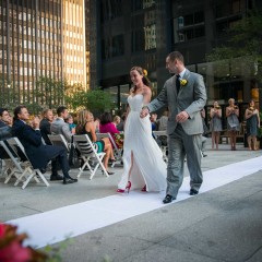 down the aisle Chicago wedding photography