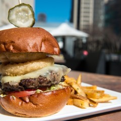 giant burger at Michigan Avenue Chicago outdoor patio bar and grill