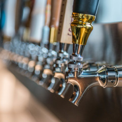 large beer tap selection at chicago restaurant