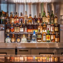 liquor shelf at a chicago restaurant