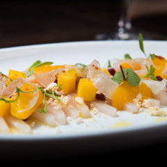 mango and seafood salad photography at a Chicago restaurant