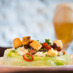 salad with beer creative photography